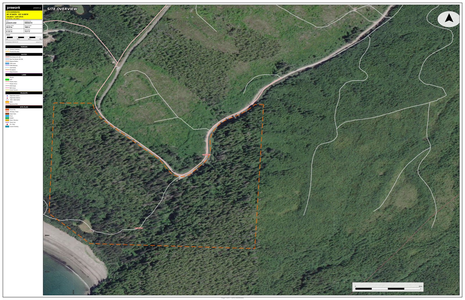 Field map pack — base map with parcel boundary